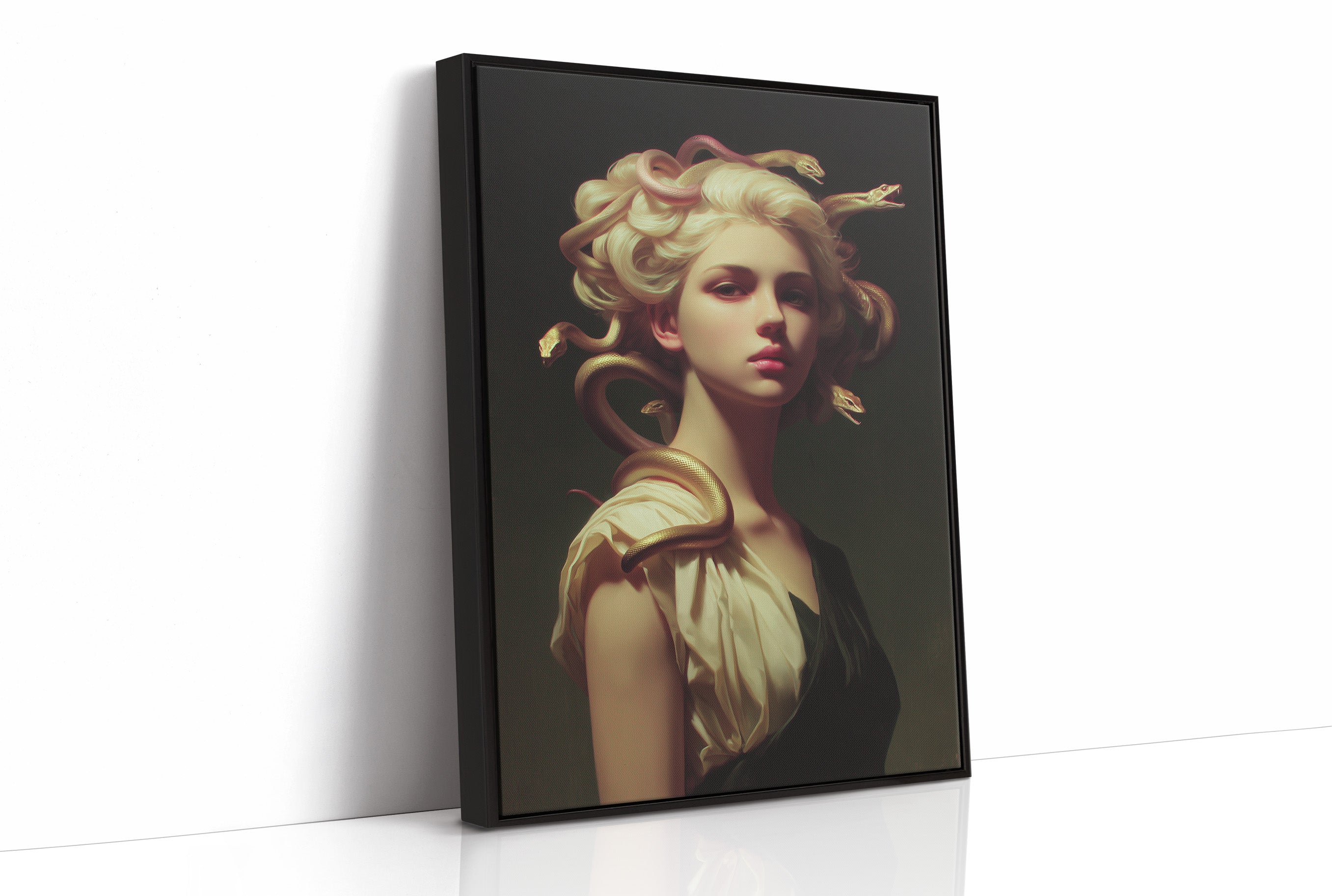 Golden Serpents Among Ivory Drapes
