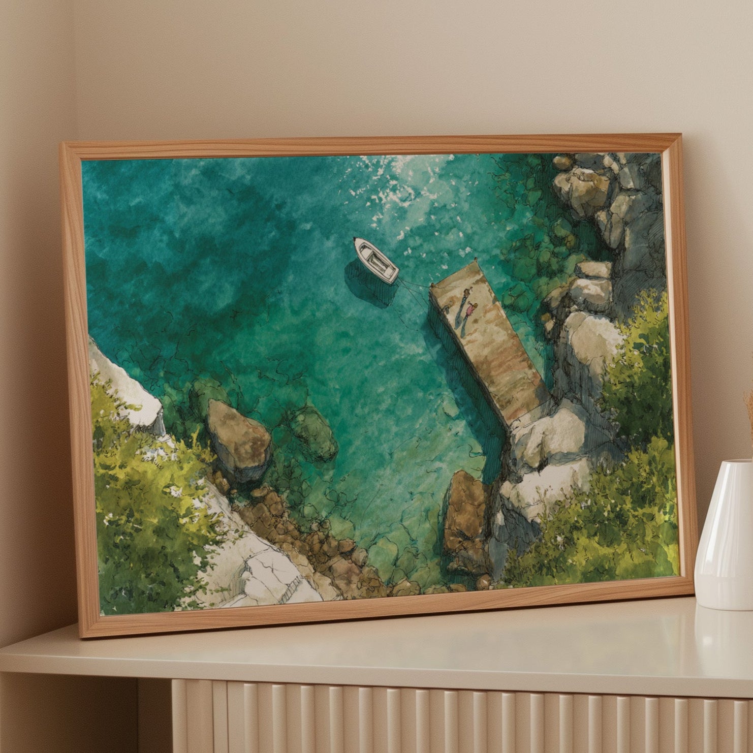 Summer Dock Floats In Turquoise Bay