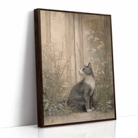 Feline Gazes Through Garden Windows