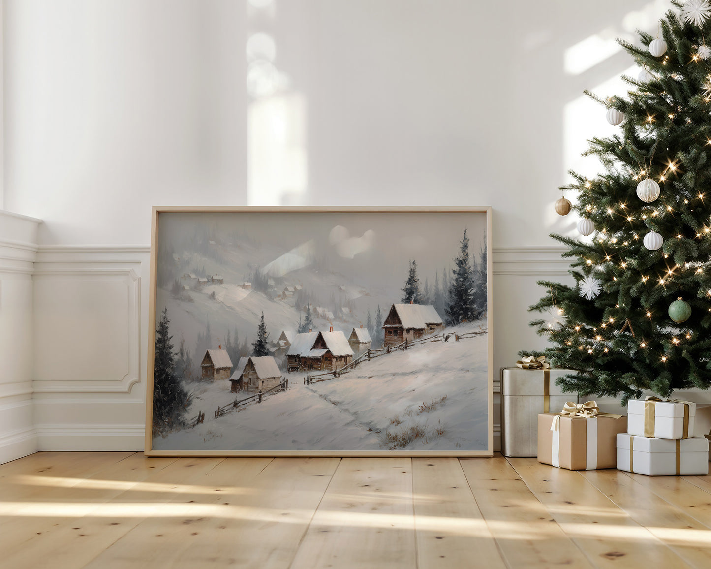 Snow Blankets Our Mountain Village Path