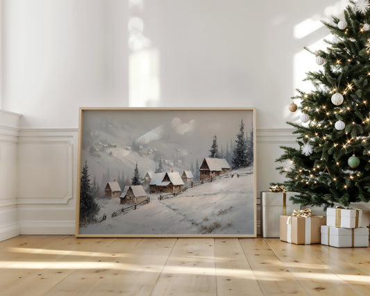 Snow Blankets Our Mountain Village Path