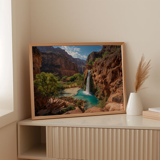 Turquoise Waters Dance Through Canyon Walls