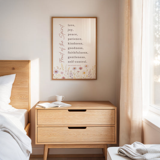 Fruit of the Spirit Floral Scripture Print