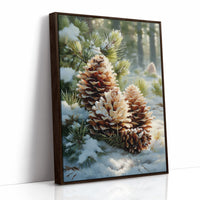 Snow Dusted Pinecones Tell December Tales