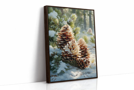 Snow Dusted Pinecones Tell December Tales