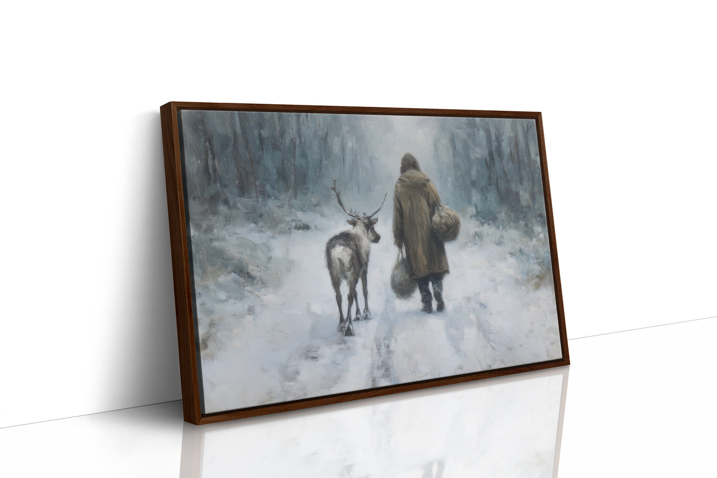 Winter Wanderers Through Misty Pines