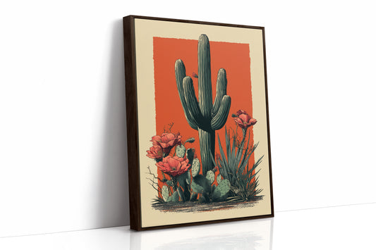 Saguaro Tales In Coral Sunset