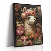 Crowned Llama In Floral Court