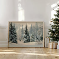 Snow Settles Among Northwoods Pineway