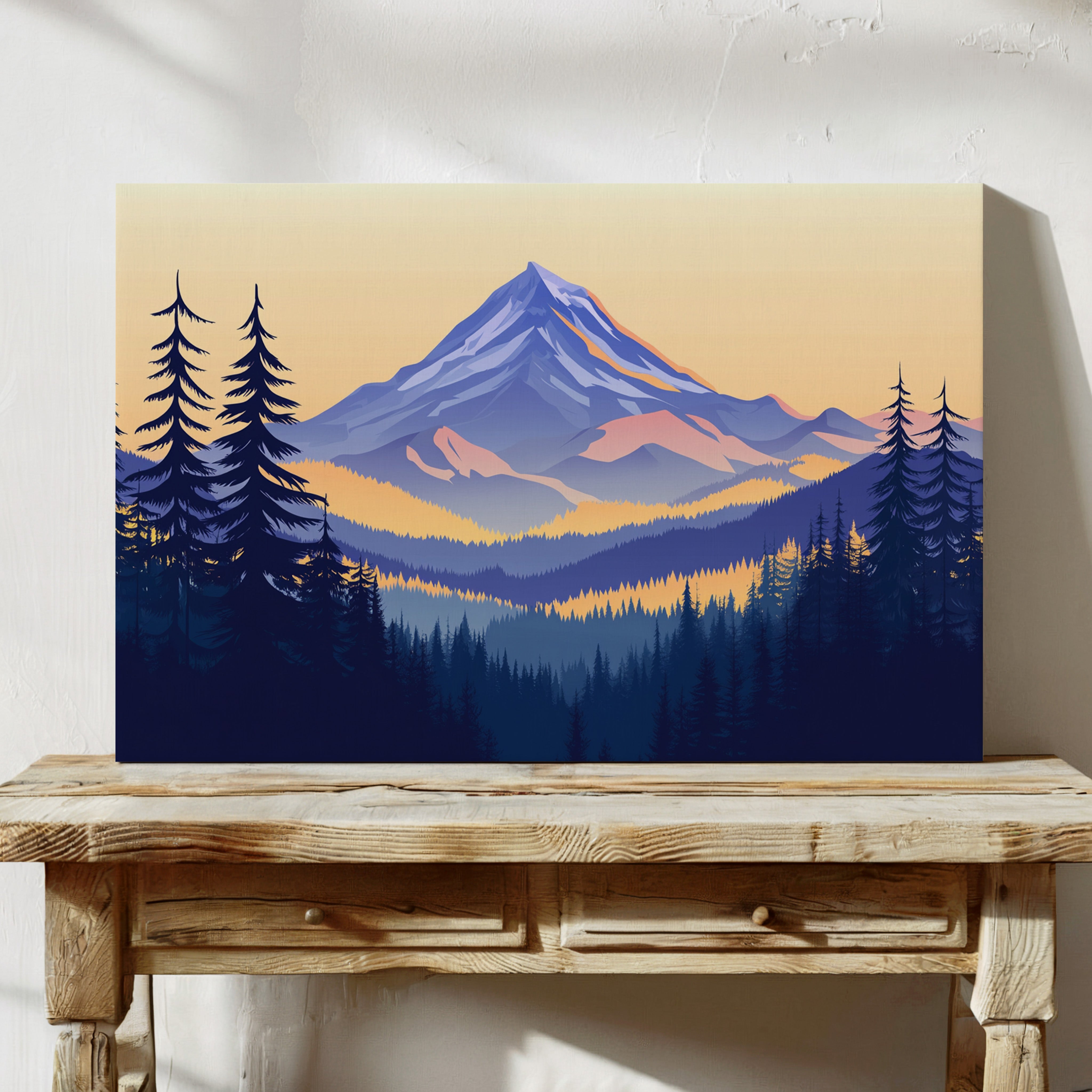 Alpine Gold Bathes Mountain Peaks