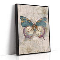 Teal Wings On Vintage Maps