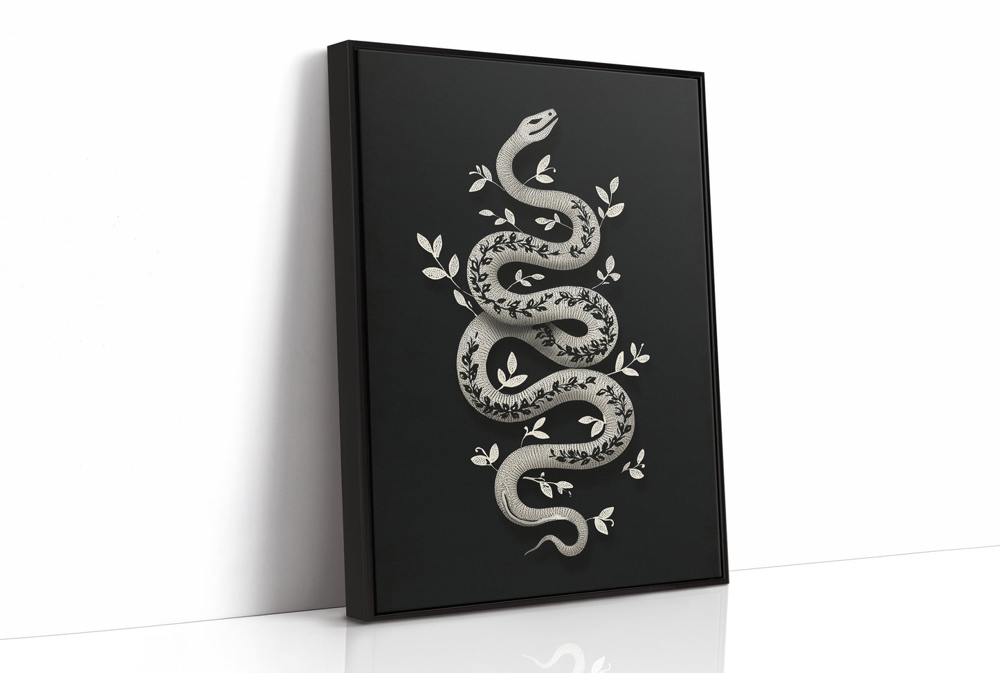 Serpent Adorned With Silver Leaves