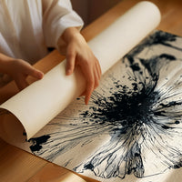 Poppies in Ink Splatter