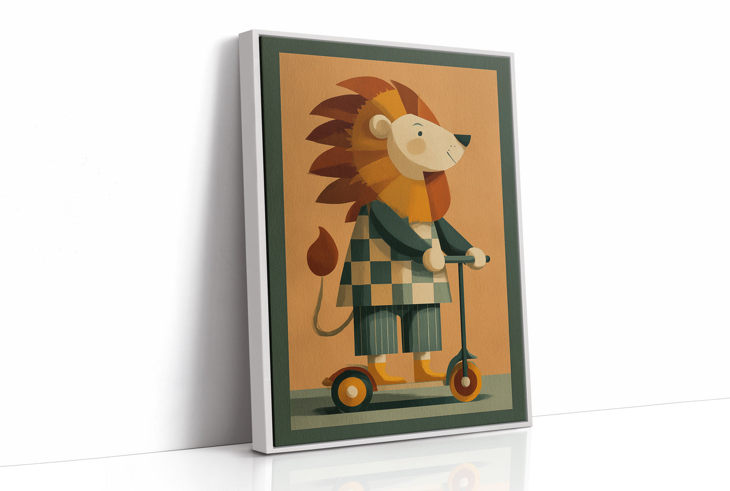 Lion on a Scooter Ride
