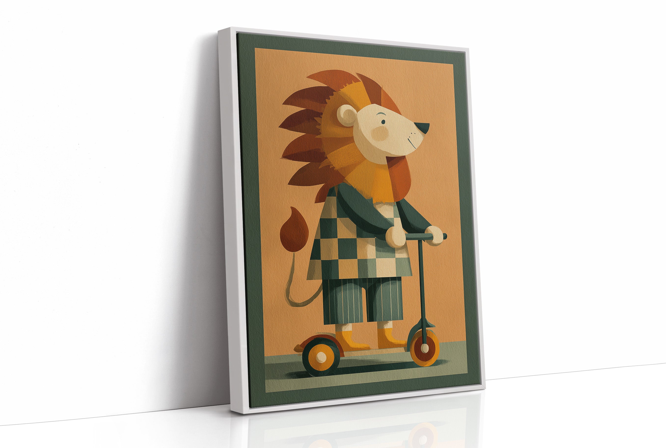 Lion on a Scooter Ride