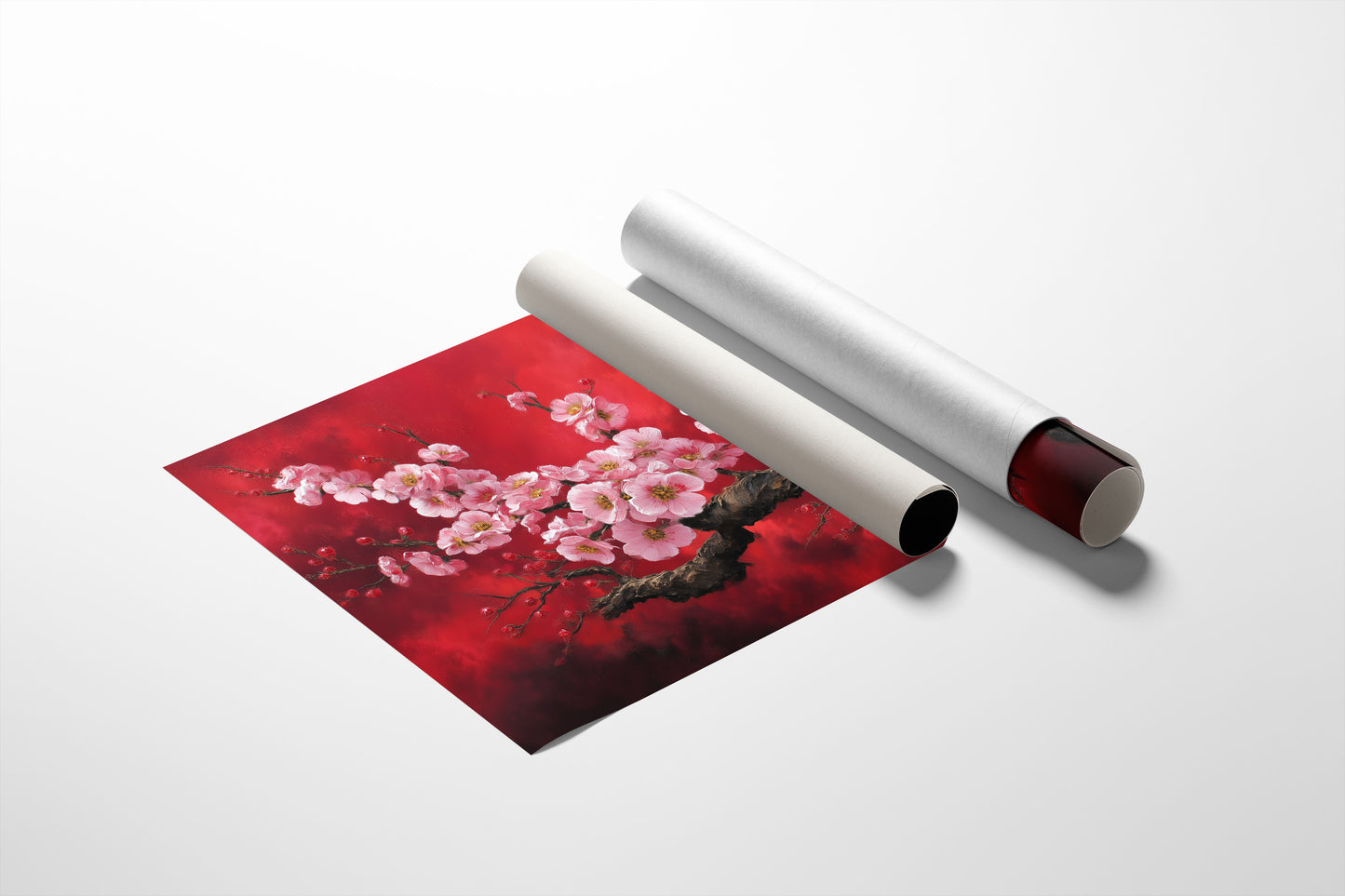 Cherry Blossoms Paint Crimson Dreams