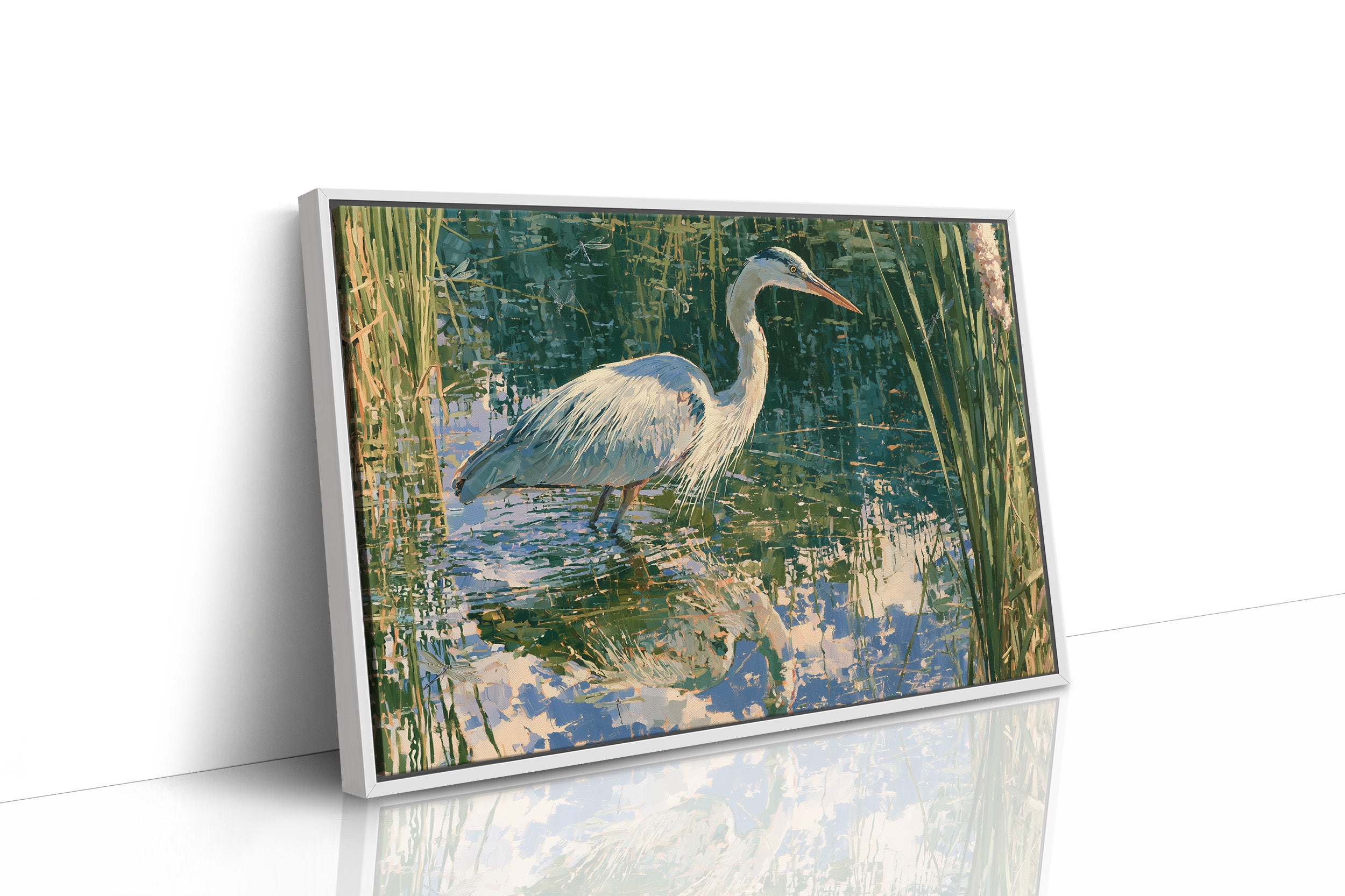 Heron, Marsh Reeds