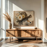 Desert Wolf Wears Wild Daisies