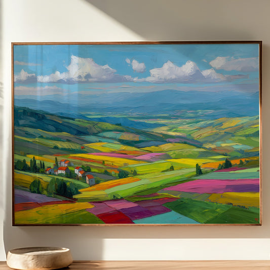 Tuscany Fields Dance In Rainbow Light