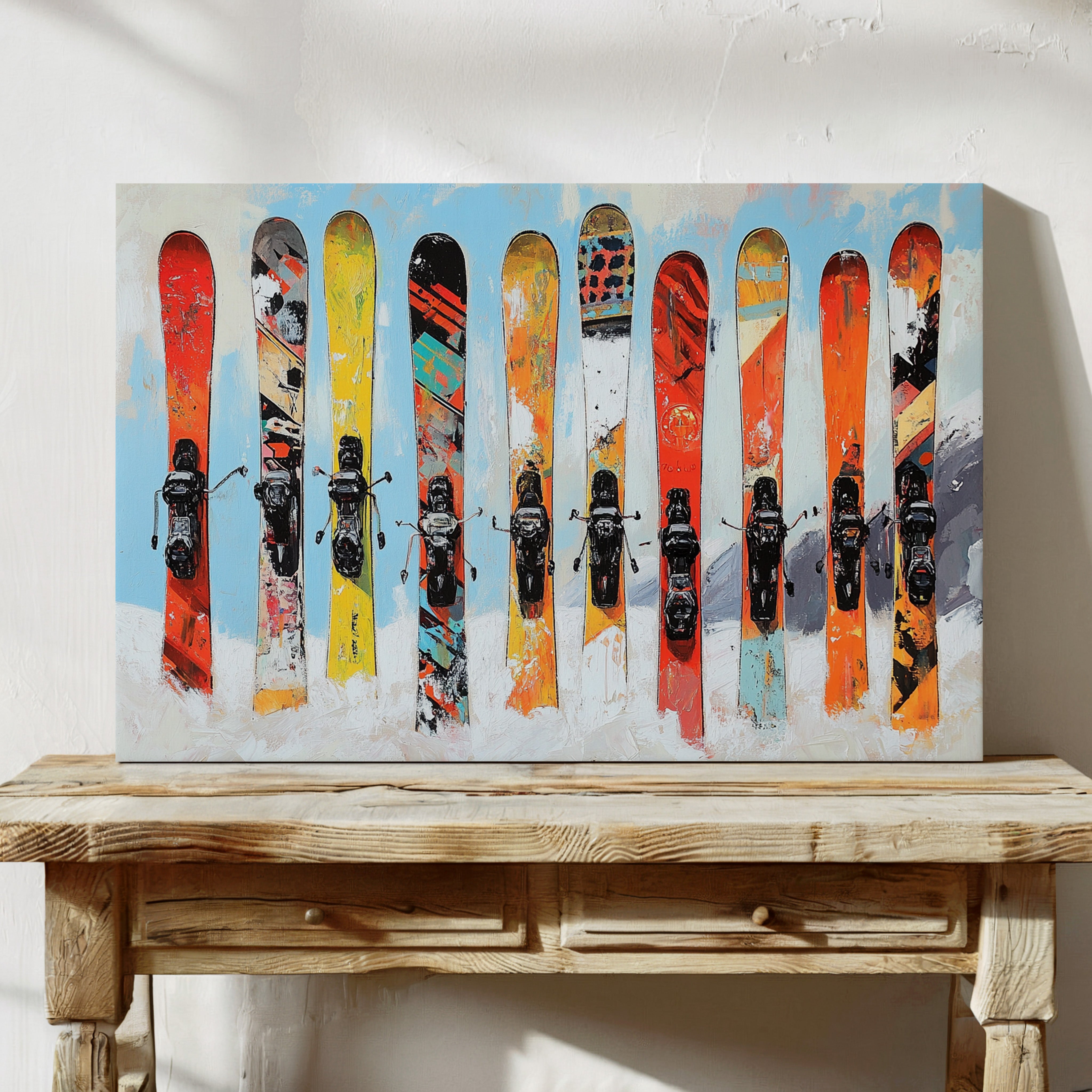 Snow Warriors Line The Lodge Wall