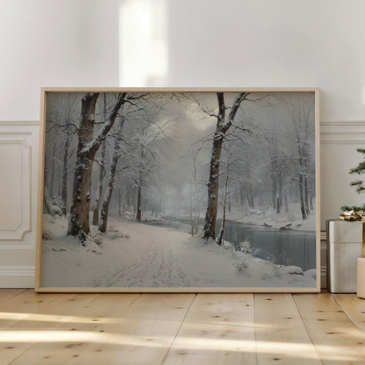 Silent Snow Traces River's Path