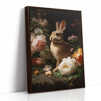 Rabbit Among Blooming Peonies