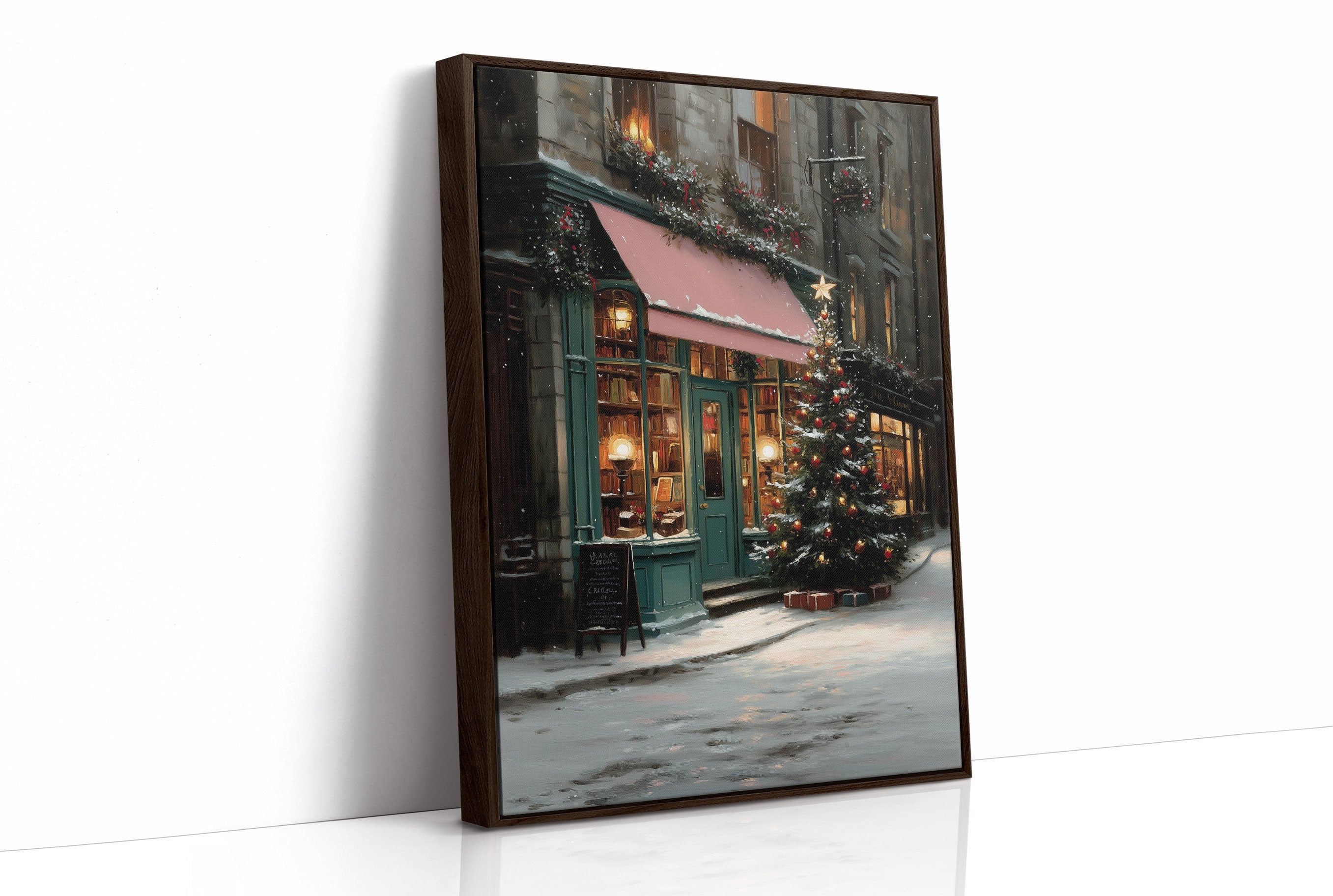 December Snow Lights The Bookshop