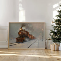 Iron Horse Glows Through Winter Night