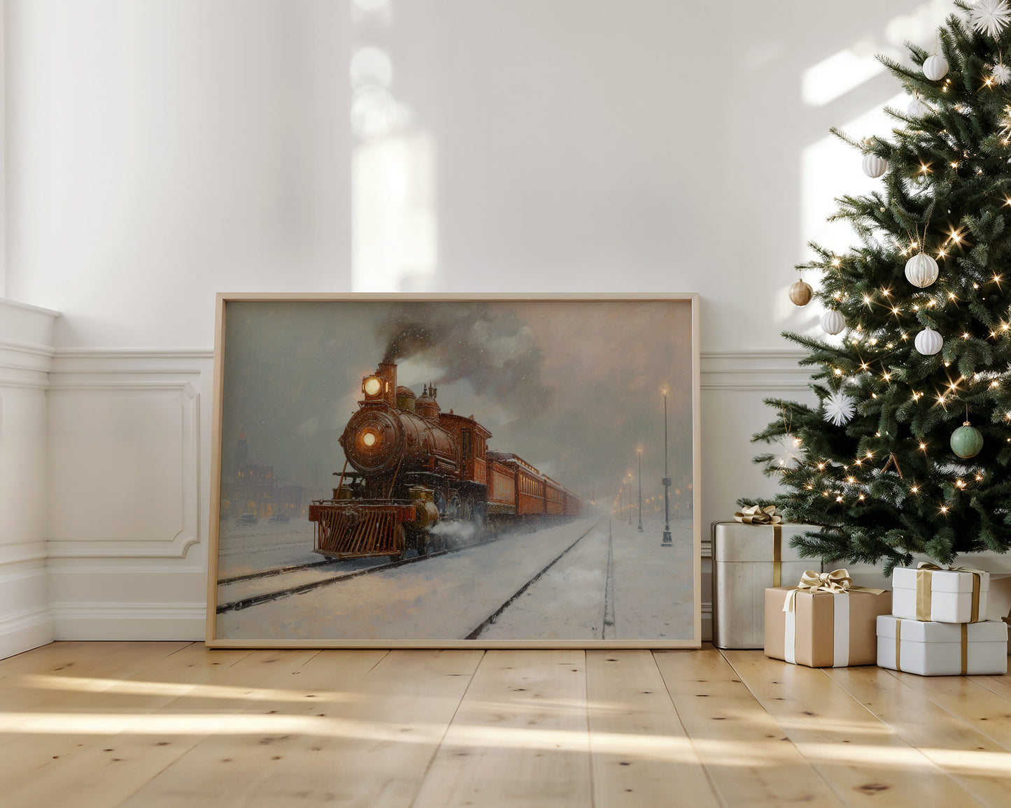 Iron Horse Glows Through Winter Night