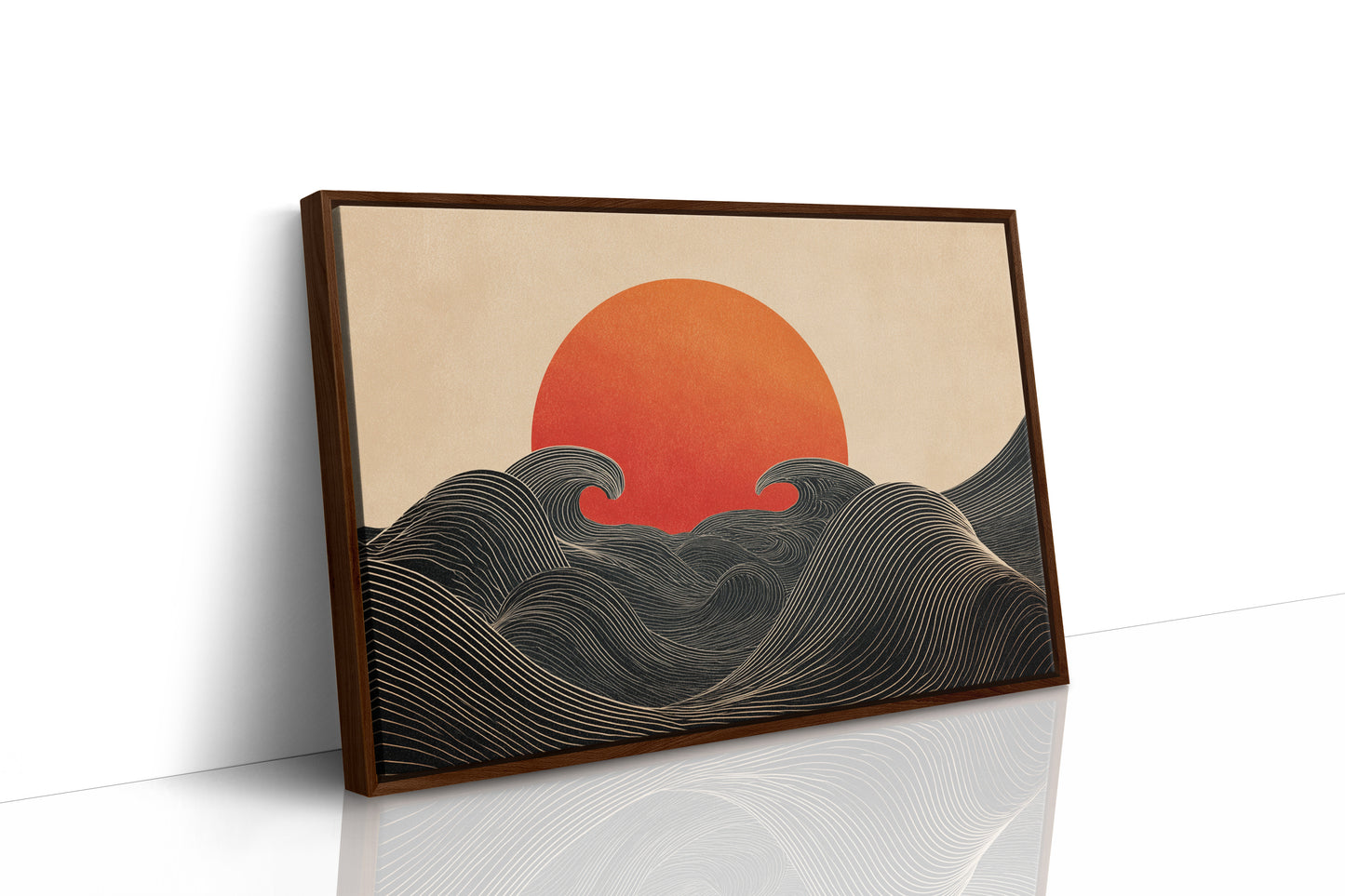 When Waves Embrace the Setting Sun