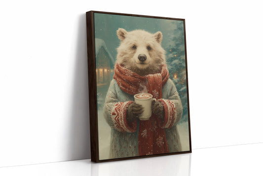 Winter Bear Savors Cozy Cocoa Moments