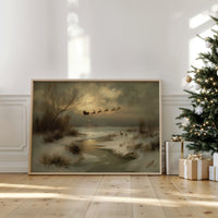 Winter Magic Crosses Moonlit Stream