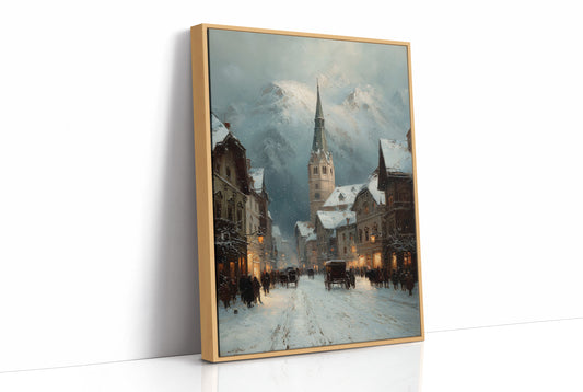 An Alpine Village at Dusk