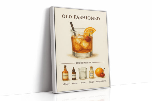 Old Fashioned Cocktail Recipe Art Print