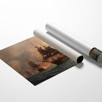 Galleons Dance Through Fiery Seas