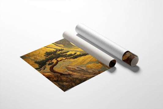 Pine Bends Toward Midnight's Gold