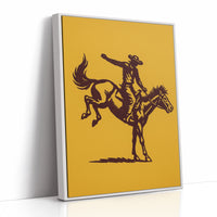 Vintage Rodeo Cowboy Silhouette Print