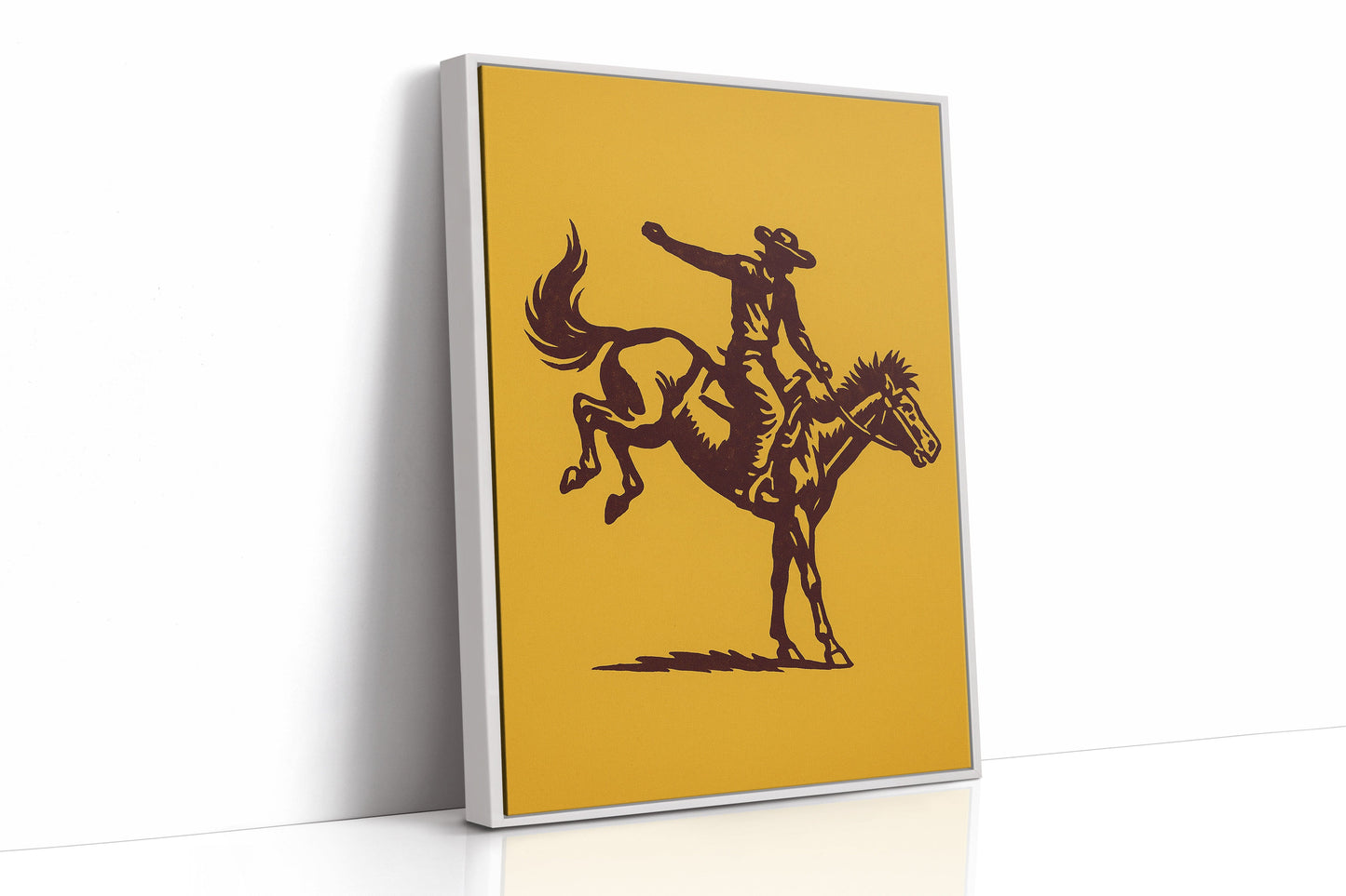 Vintage Rodeo Cowboy Silhouette Print