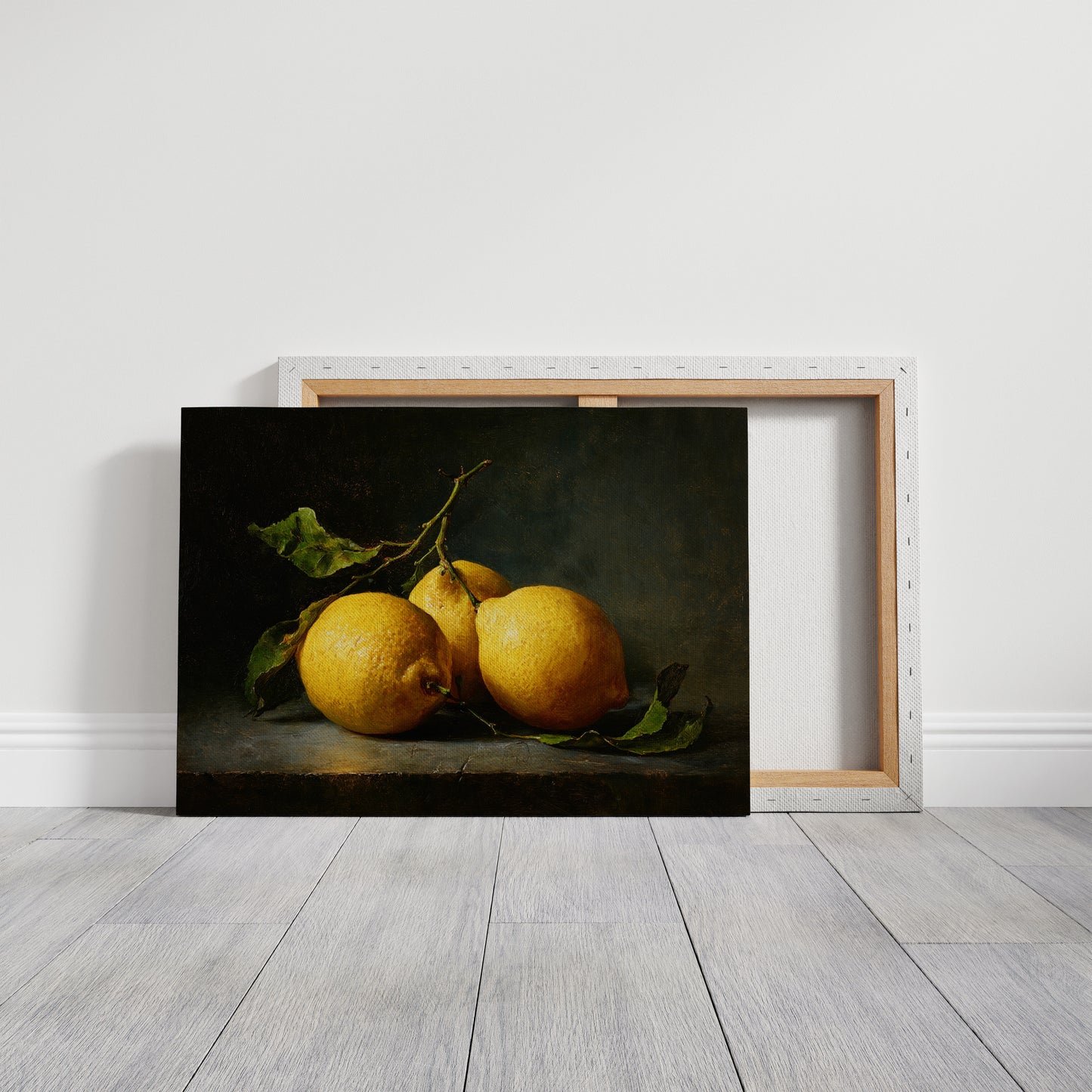 Sunlit Lemons On Ancient Wood