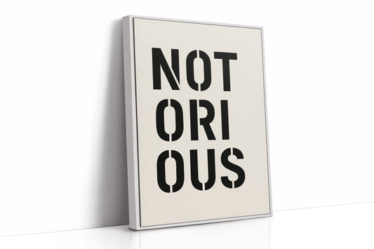 Notorious Bold Stencil Typography Print