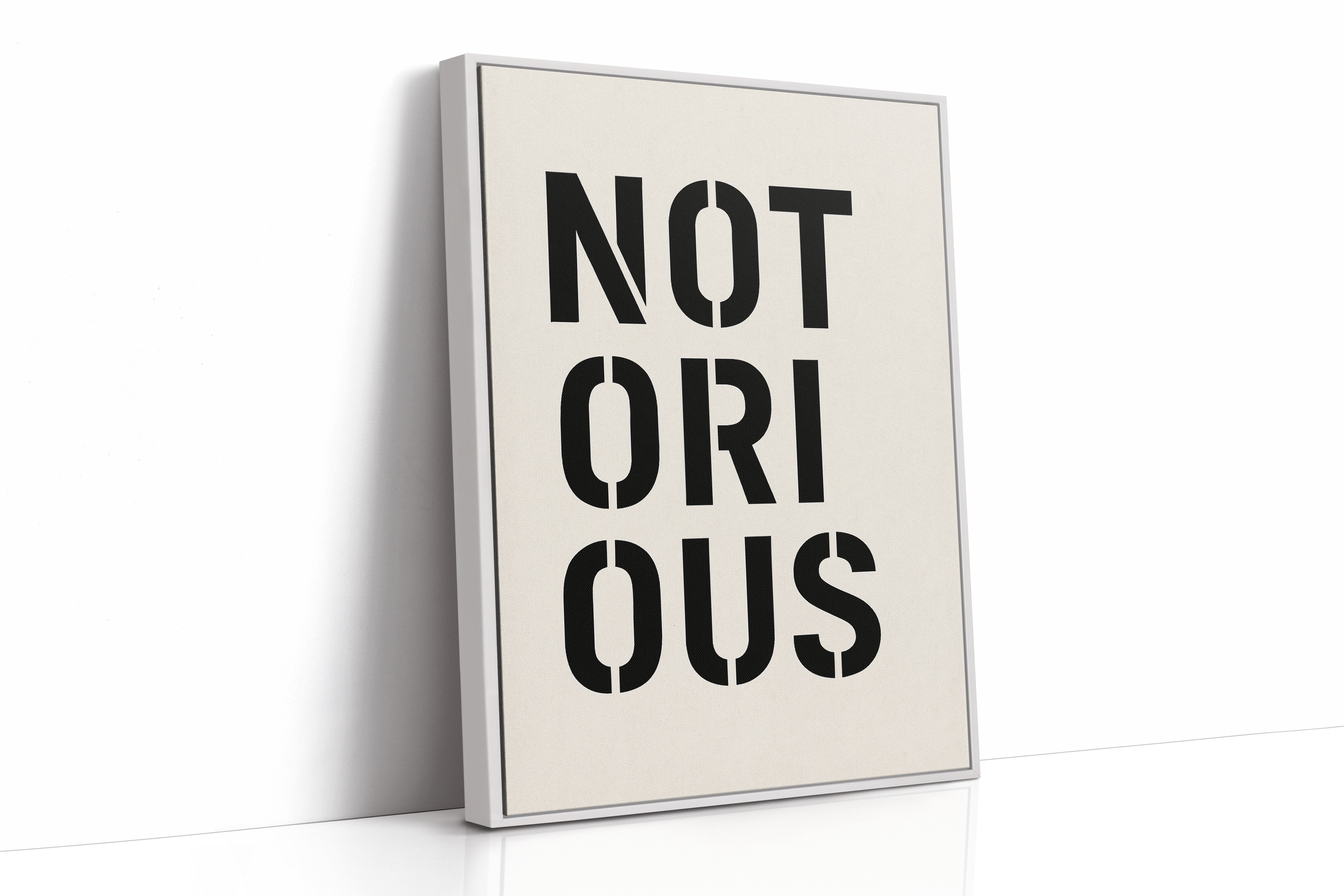Notorious Bold Stencil Typography Print