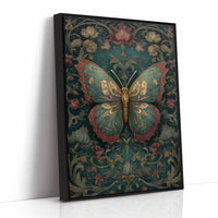 Gilded Wings Among Midnight Blooms