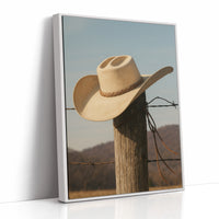 Cowboy Hat on Fence Post