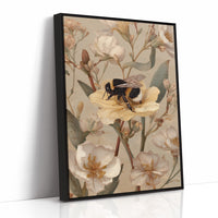 Bumblebee Rests On Pale Blooms