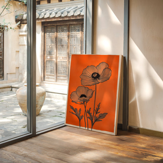 Poppies Draw Lines Against Sunset