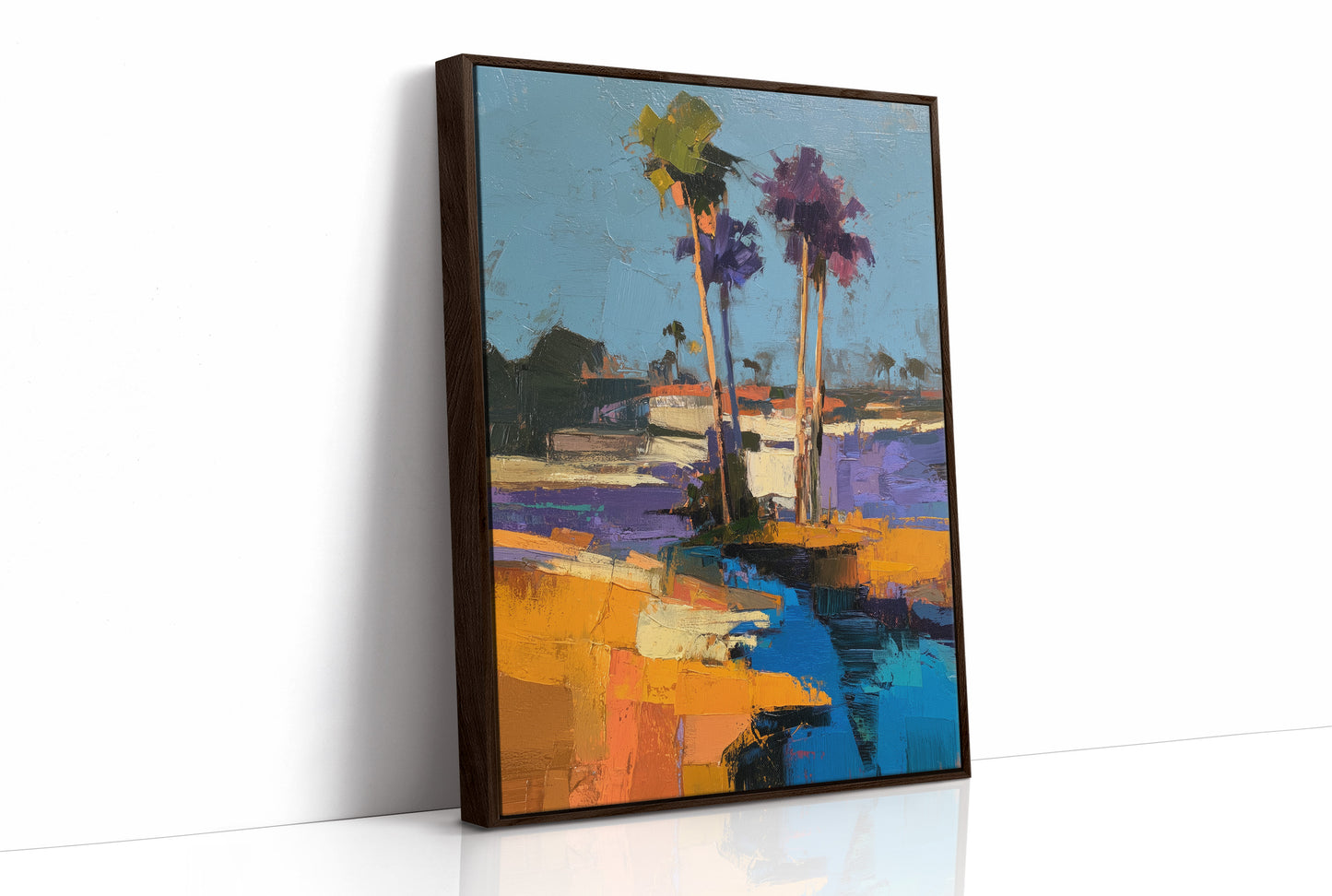 Coastal Palms in Abstract Twilight
