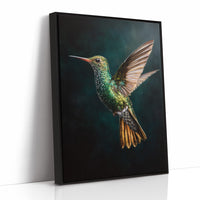 Jeweled Flight Against Midnight Teal