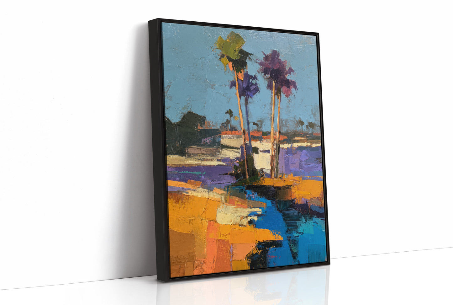 Coastal Palms in Abstract Twilight