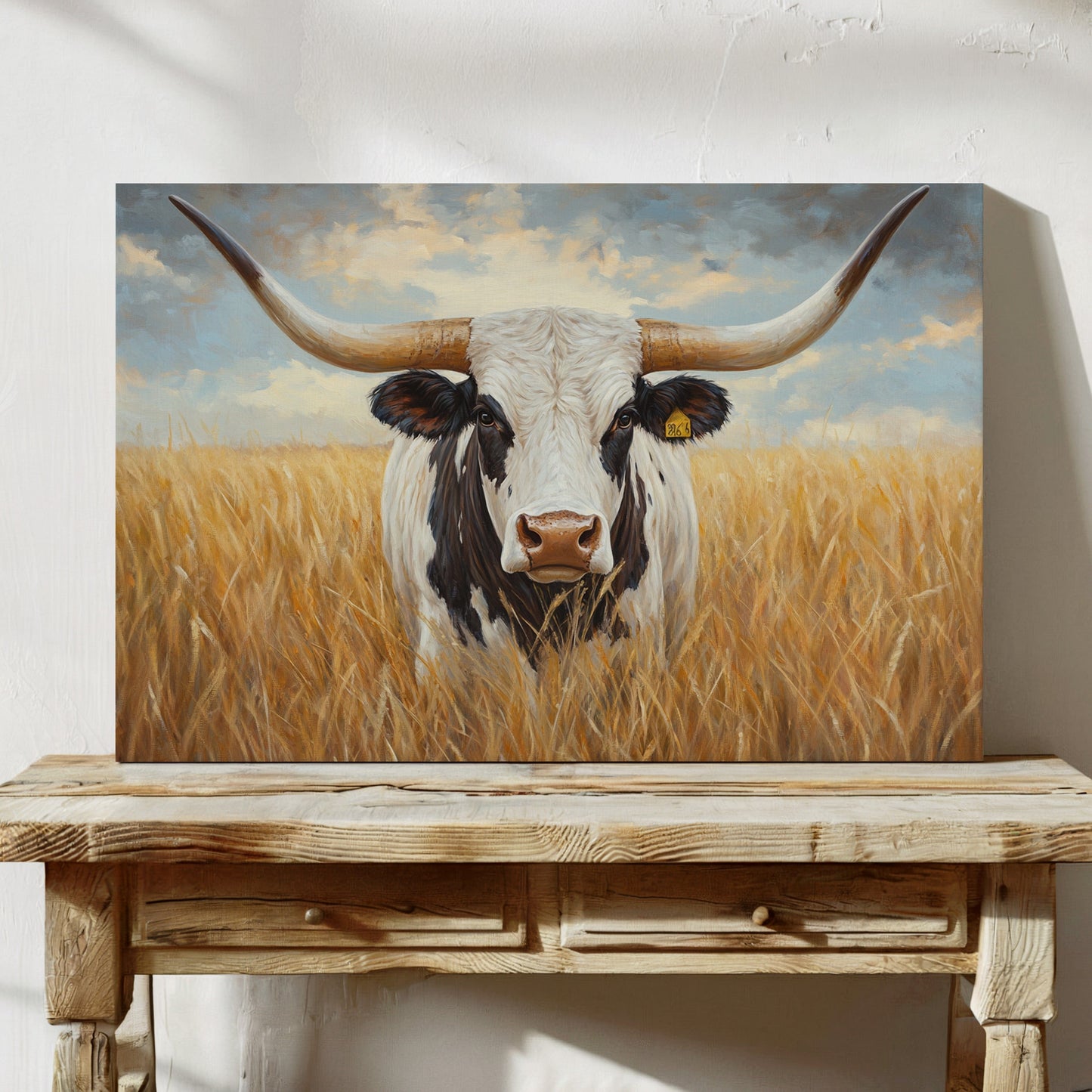 Golden Fields Meet Longhorn's Gaze