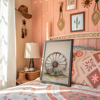 Wagon Wheel Meets Desert Wildflowers